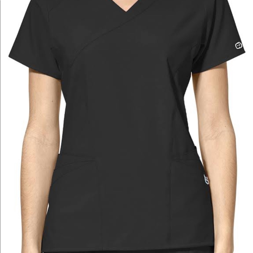 Donated EUC Wonderwink Black Scrub Top Small